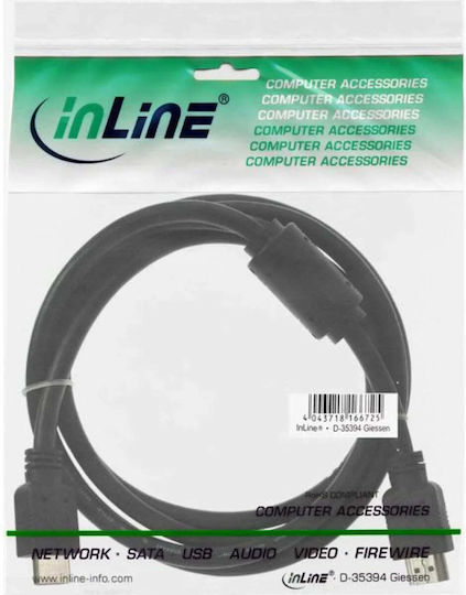 InLine Καλώδιο HDMI male - HDMI male 1m Μαύρο