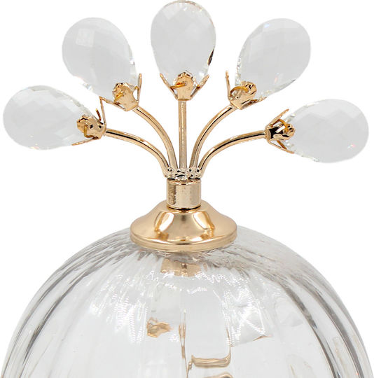 Keskor Kuchenteller Glas mit Deckel Gold 18x18x20cm
