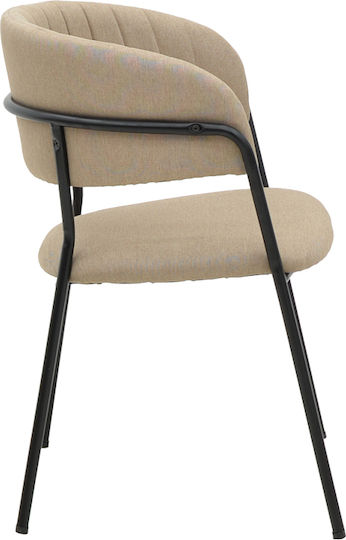 Morel Столове за трапезария Метални Бежови, Черни 2 бр 55x55x76 см