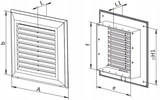 Vents Lüftungsgitter Für Zuluft- und Abluft 138x138 Weiß El180a