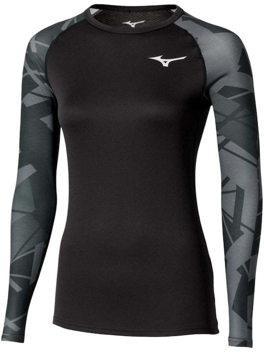 Mizuno Γυναικεία Ισοθερμική Μακρυμάνικη Μπλούζα Μαύρη