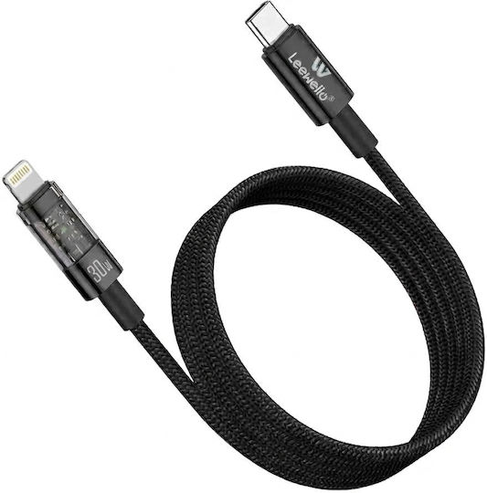 Leewello Lw-221 Regular la Cablu Lightning 30W Negru 1m (783211)