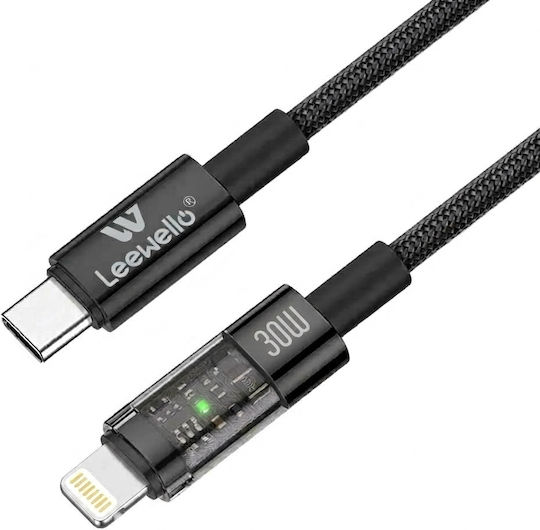 Leewello Lw-221 Regular la Cablu Lightning 30W Negru 1m (783211)