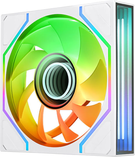 Swafan 140 EX Infinity Case Fan (1800rpm / 85.2cfm) with ARGB Lighting 3pcs White