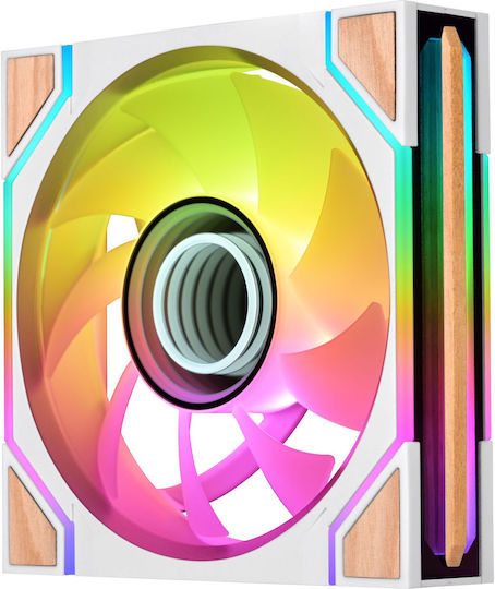Swafan 120 EX Infinity Case Fan (2000rpm / 58.13cfm) with ARGB Lighting 3pcs Snow Wood Edition