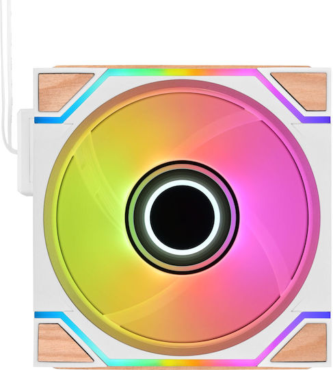 Swafan 120 EX Infinity Case Fan (2000rpm / 58.13cfm) with ARGB Lighting 3pcs Snow Wood Edition