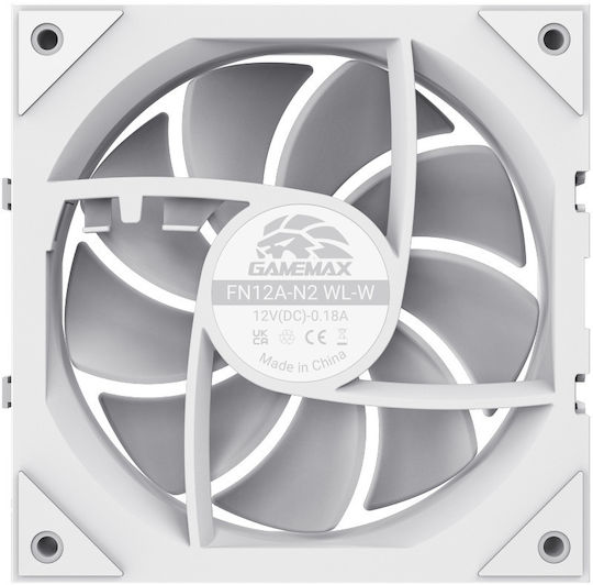 FN12A-N2 Wl-w Case Fan (800rpm) Without LED Lighting 3pcs White