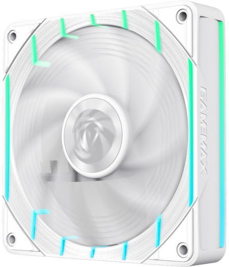 GameMax Tornado T12 Argb-rw Reverse Blade Case Fan 120mm (2200rpm / 66.89cfm) με ARGB Φωτισμό και Σύνδεση 4-Pin PWM Λευκό