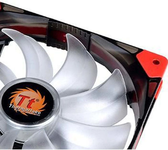Luna 14 LED Case Fan 140mm (1000rpm / 60.55cfm) with Red Lighting and Connection 3-Pin / 4-Pin Molex Red