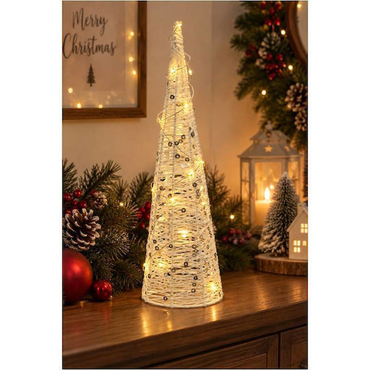 Illuminated Cone Tree 40cm Silver Illuminated Cone Tree 40cm Silver