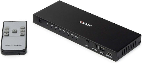 Kvm Switch Lindy 4 Port HDMI 8K60 Switch EARC