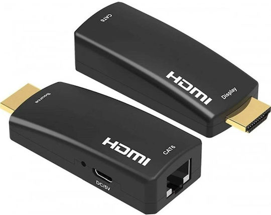 Premiumcord HDMI Full HD 1080p удължител до 50м чрез Cat5e/6 кабел