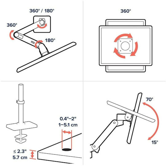 Ergotron LX PRO Desk Monitor Stand up to 34" with Arm