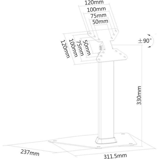 Neomounts Stand Floor Monitor up to 32" Silver (FPMA-D1500SILVER)