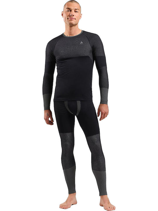 Odlo Performance Warm Ανδρική Ισοθερμική Μακρυμάνικη Μπλούζα Compression Μαύρη