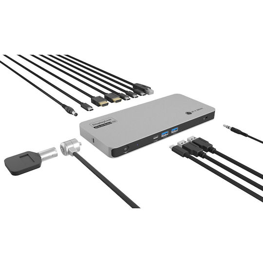 Icy Box Diamond Dock 7402 Dock / USB-C Docking Station με HDMI 4K Ethernet Μαύρο