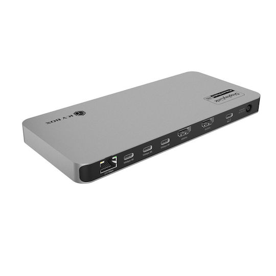 Icy Box Diamond Dock 7402 Dock / USB-C Docking Station με HDMI 4K Ethernet Μαύρο