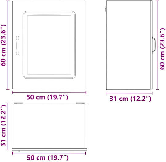Dulap Suspendat Sonoma Stejar 50x31x60 cm