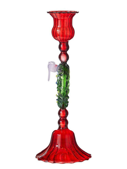 Butlers Glas-Kerzenhalter in Rot 9 x 2 cm
