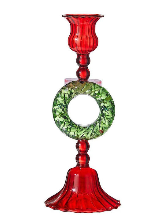 Butlers Glas-Kerzenhalter in Rot 9 x 2 cm