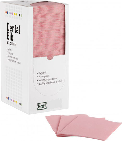 Soft Care Dental Towel Pink 2ply + 1ply with Dispenser 500 Pieces