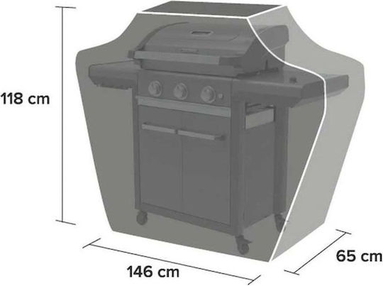 Campingaz Grill Cover Black Compatible with the 3 Series Classic LS from Polyester with UV Protection 146cmx65cmx118cmcm