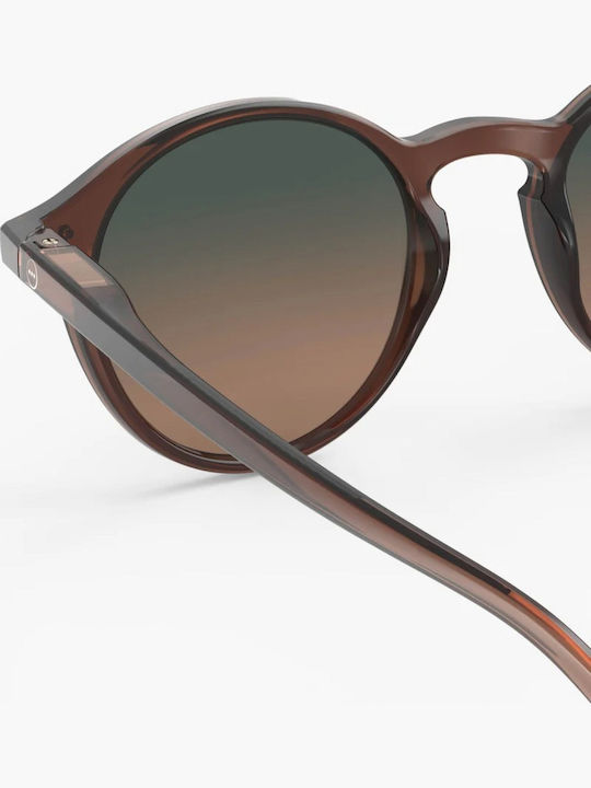 Unisex Sunglasses with Horn-Rimmed Frame Dark Expresso Gradient