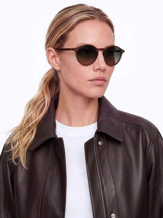 Unisex Sunglasses with Horn-Rimmed Frame Dark Expresso Gradient