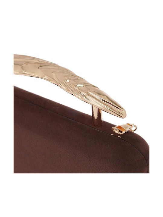 Women's Clutch Bag Suede Brown
