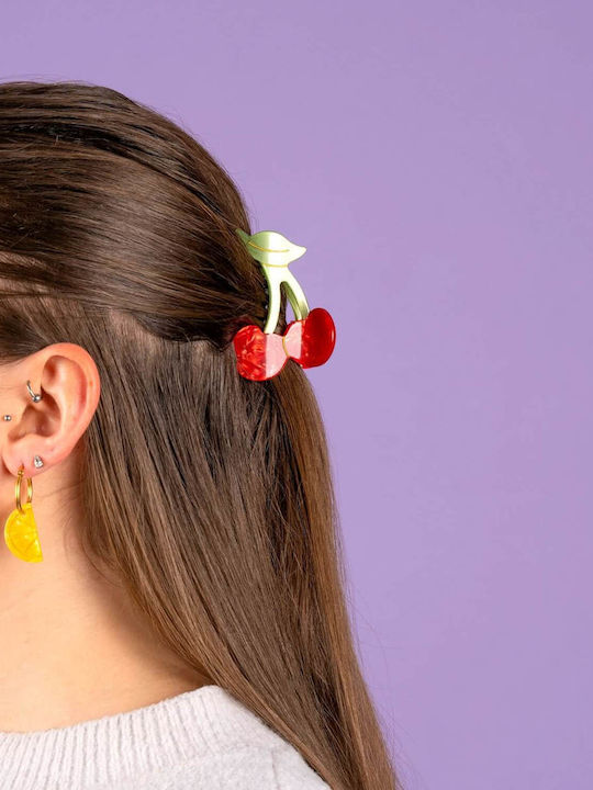Coucou Suzette Lemon Earrings Gold Plated Steel 0.3 Micron & Acetate Ø 3.9 Cm