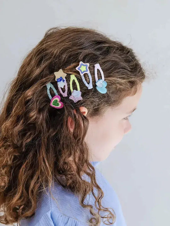 Mimi & Lula Hearts And Stars Kids Hair Accessories Set with Bobby Pin / Hair Clip / Headband / Star Rubber Band 5 Pieces
