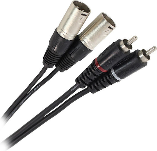 Cablu 2x RCA Tată 2x XLR Tată Plugger Lungime 0,6 m