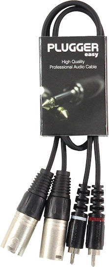 Cablu 2x RCA Tată 2x XLR Tată Plugger Lungime 0,6 m
