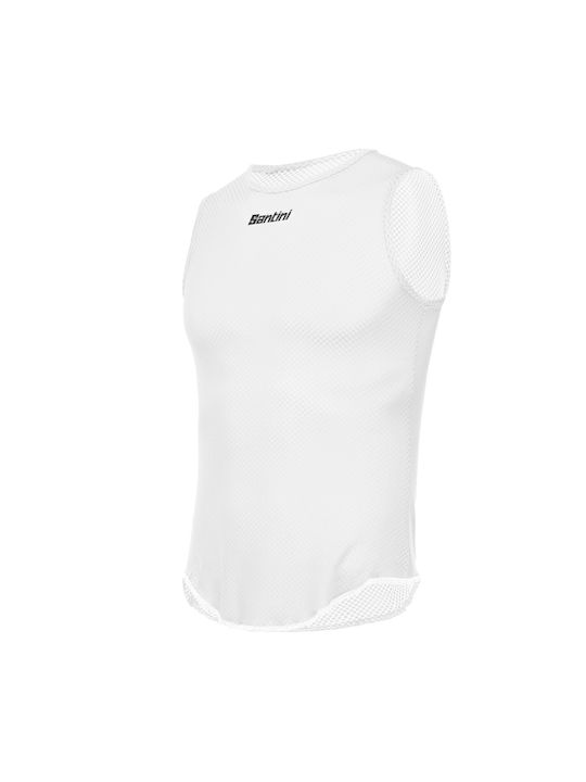 Santini Tricou De Ciclism Fără Mâneci Pentru Bărbați Alb