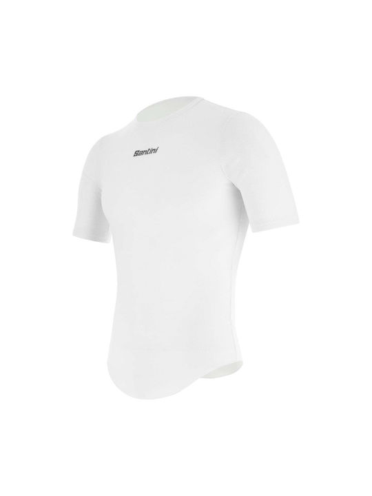 Santini Tricou De Ciclism Pentru Bărbați Cu Mâneci Scurte Alb