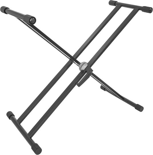 Suport Pliabil pentru Clape Boomtonedj Ks-3 cu Construcție Dublă, Înălțime Reglabilă 67,3–91,4 Cm, Sarcină Maximă 20 Kg, Negru, Picioare de Stabilizare