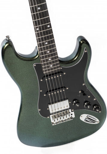 E-Gitarre im ST Style mit HSS-Tonabnehmer-Anordnung in Grün