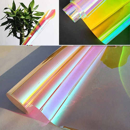 Self-adhesive Film Glass Double Glazing Uv 400 Protection Privacy Decoration Neon Holographic Chameleon Effect 60 X 200 Cm 0.1 Mm Thickness Neon Red Chameleon Original Deals