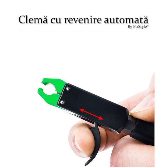 Declanșator pentru Arc Compound cu Curea de Încheietură, Clemă pentru D-Loop, Cap Rotativ la 360°, Revenire Automată, Trăgaci Reglabil, Curea de Încheietură Ajustabilă, pentru Vânătoare și Tir Sportiv, Negru PriStyle