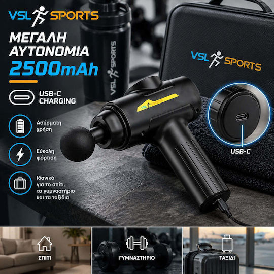 VSL Sports Hypergun Massage Gun for the Neck, Waist, Back, Legs, Body, Hands & Soles, Anti-Cellulite with Vibration