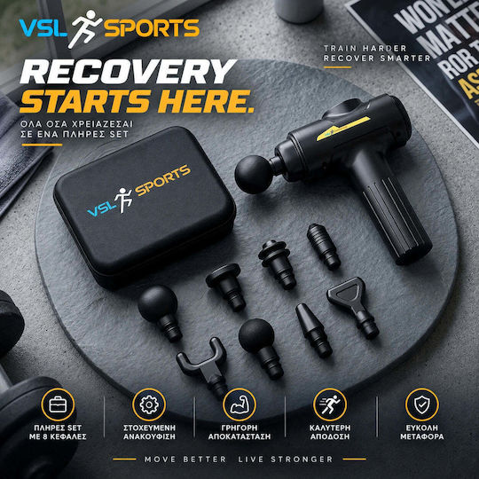 VSL Sports Hypergun Massage Gun for the Neck, Waist, Back, Legs, Body, Hands & Soles, Anti-Cellulite with Vibration