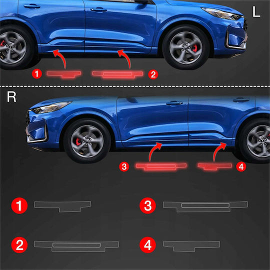 Grizzglass Protective Film Door Sills Grizzglass Bodyshield Ford Kuga St-line X Facelift 2024-2025 4in1