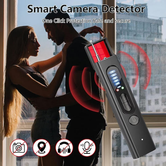 Detector Reîncărcabil de Camere & GPS Tracker 1-6500MHz Negru