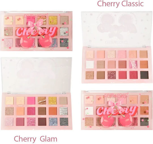 Kevin&Coco Παλέτα με Σκιές Ματιών Matte σε Σκόνη Cherry Classic