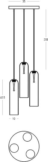 Zambelis Lights Goldene LED-Pendelleuchte 35x35 cm