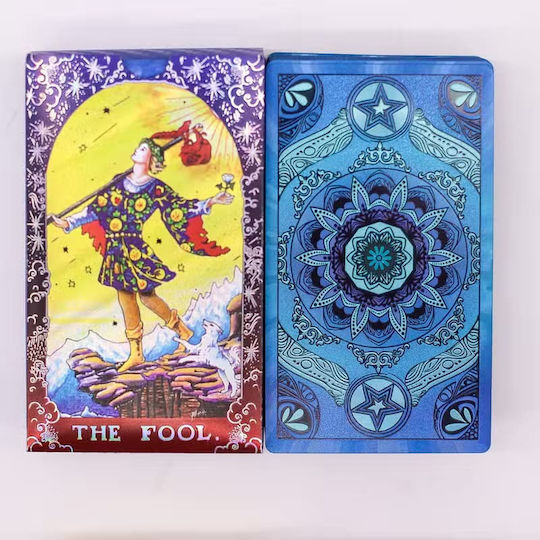 Authentic Tarot Cards Instructions for Use Blue Foil Mandala 78 Cards+Book