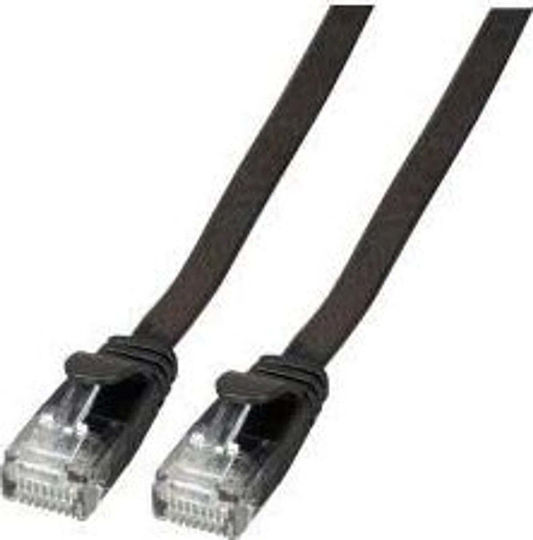 EFB Flat U/UTP Cat.6a (Gigabit) Καλώδιο Δικτύου Ethernet 1m Μαύρο