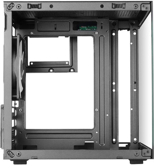 Mars Gaming MC-CUBE Gaming Midi Tower Computer Case with Side Window and RGB Lighting Black