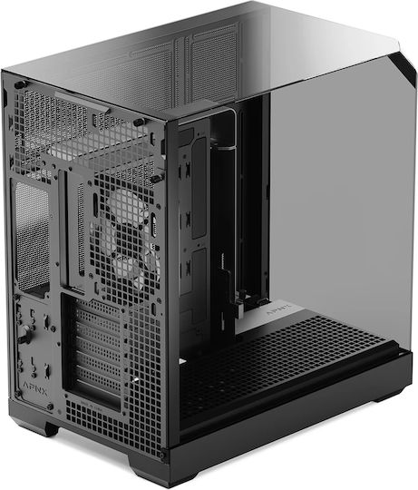V2-F-BK-v1 Gaming Midi Tower Computer Case with Side Window Black