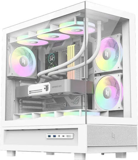 GameMax NEX C51 Computergehäuse mit Seitenfenster Weiß
